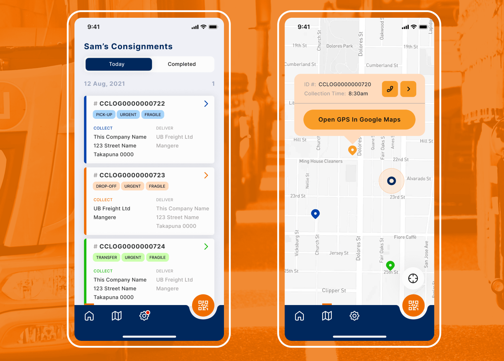 UB Freight operations management software interface