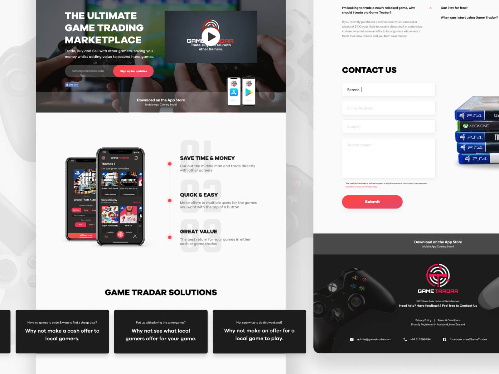 Game Tradar — trading and messaging interface
